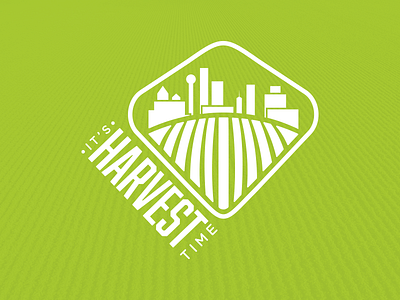 It's Harvest Time city dallas harvest logo skyline summer time
