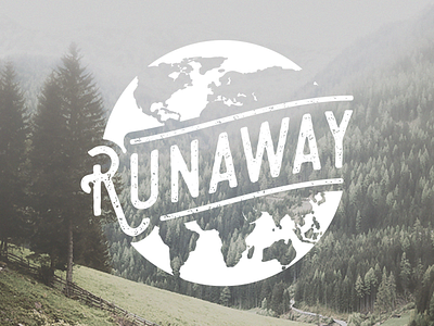 Runaway design earth logo mountains nature travel trees wanderlust world