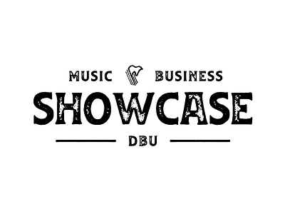 Music Business Showcase business college concert design distressed flag logo mark music showcase staff typography university vintage