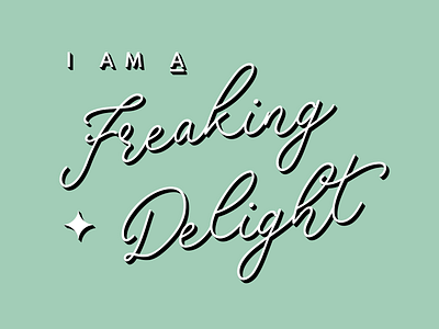 I Am a Freaking Delight apparel design funny lockup script shirt star typography vector