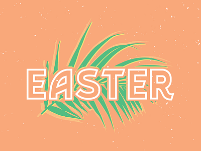 Easter christian christianity church design distressed easter flat icon illustration leaf logo ministry palm spring sunday typography vector