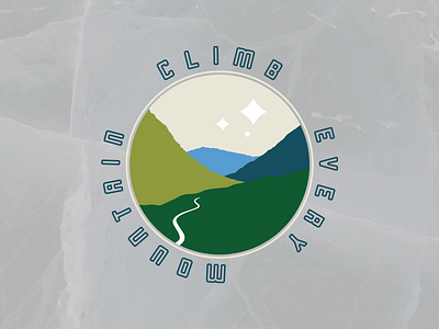Climb Every Mountain climbing design digital flat glacier hiking landscape mountains nature outdoors river stars vector