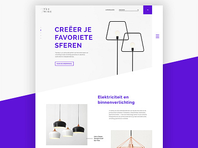 Webdesign clean lamps minimal online purple webdesign webshop website