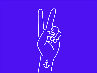 Peace hand illustration illustrator line drawing peace purple