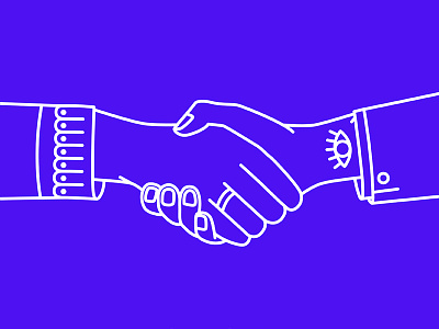 Handshake handshake illustration illustrator line drawing purple