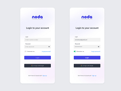 Daily UI #001 Noda Technologies Sign up Mobile