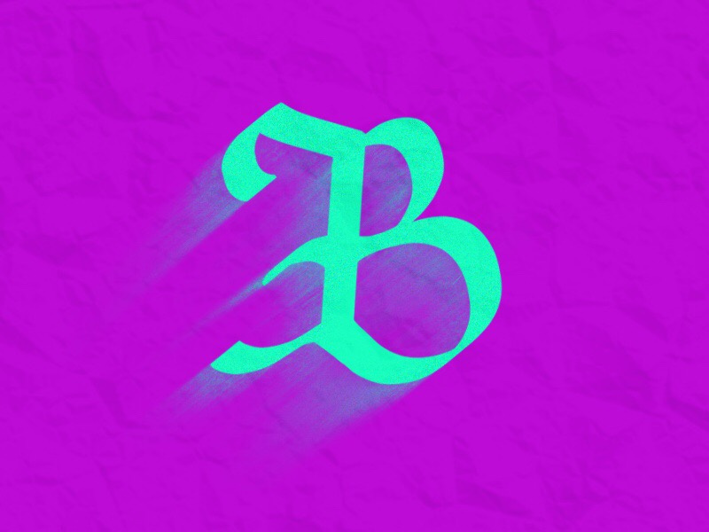 'B' letter typography typehue