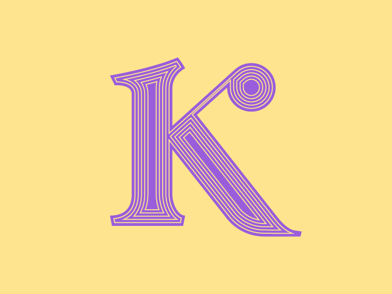 'K' letter typography typehue