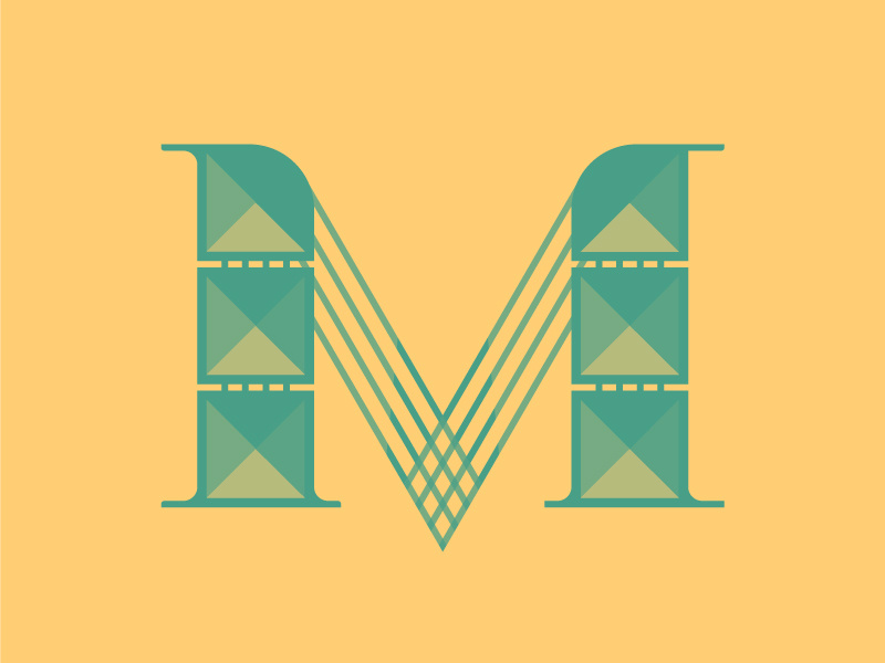 'M' letter typography typehue