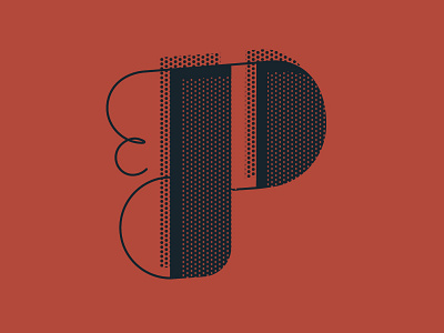 'P' letter typehue typography