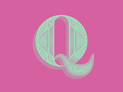 'Q' letter typehue typography