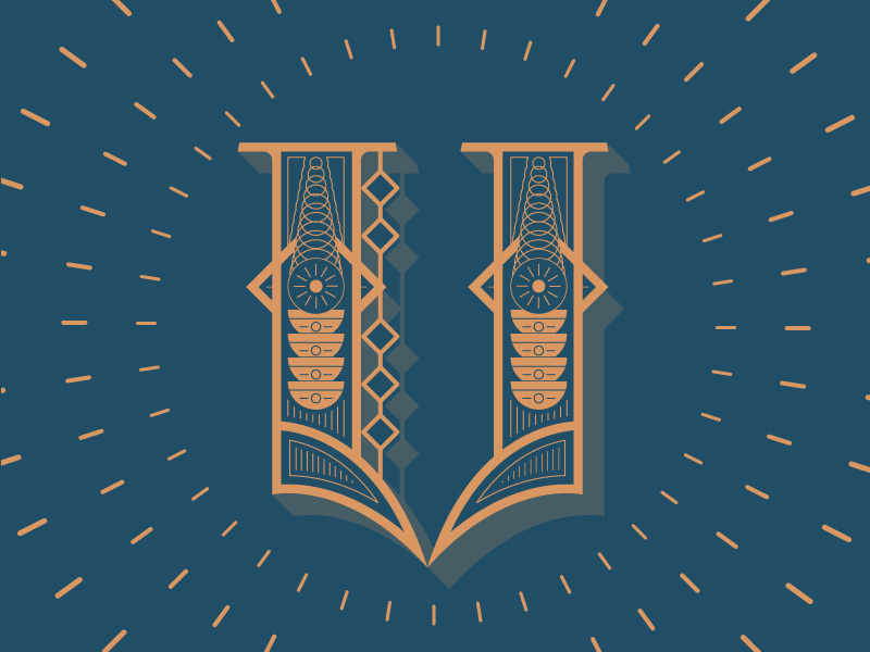 V letter typography typehue