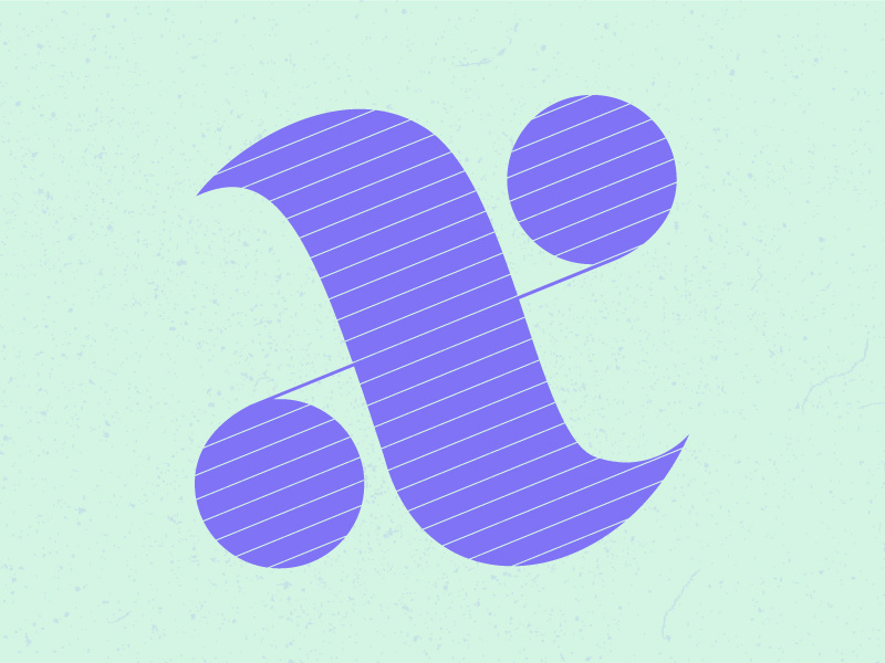 X letter typography typehue