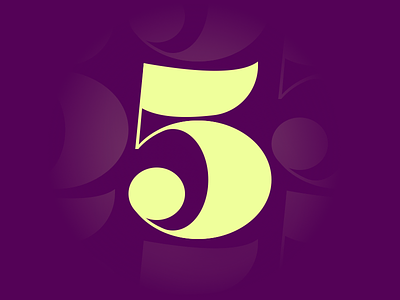 5 letter number typehue typography