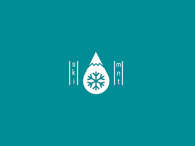 Ski Mountain logo - Snow Drop #dailylogochallenge day 8 (pt.3) branding dailylogochallenge design graphic design illustration logo modular optional mark vector