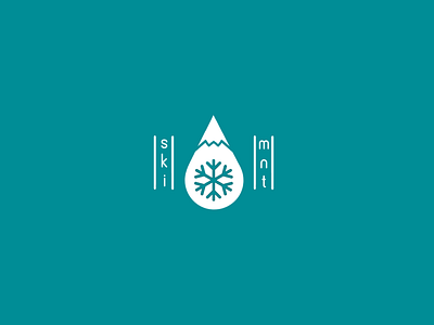 Ski Mountain logo - Snow Drop #dailylogochallenge day 8 (pt.3)