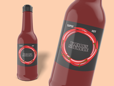 Hot sauce "Vicious Saurcle" brand adobe brand branding design graphic design illustraror logo photoshop product design
