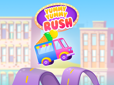 yummy yummy Rush art car concept art design dtf game art ice cream icecream illustration jam logo logotype ui vector