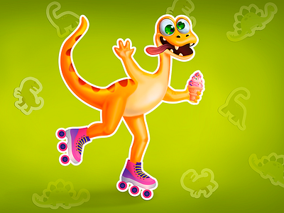 Happy Dino art cartoon character concept art dino dinosaur game art game character monster