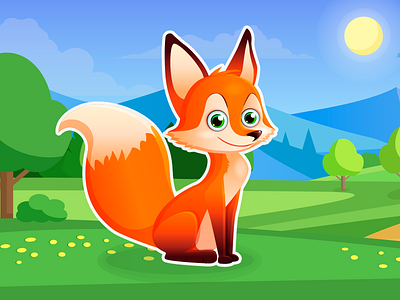 Fox art cartoon character concept art forest fox game art game character puzzle vector