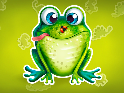 Frog art cartoon character concept art frog game art game character ladybird ladybug