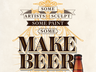 Some artists ad beer lettering typography vector