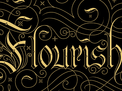 Flourish flourish gold lettering ornamental swashes typography