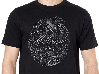 Melbourne for Knative.co calligraphy flourishes lettering melbourne t shirt tee typography