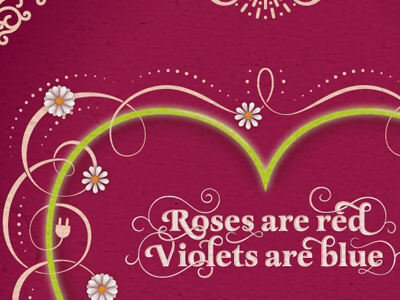 Roses are red greeting card lettering swashes typography valentines day vector