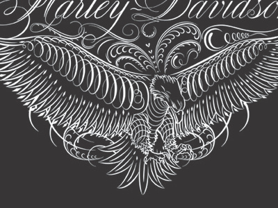 Harley-Davidson Flourish apparel eagle flourish harley davidson script vector