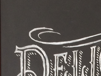 Birds Eye Deli Chips chalkboard for TVC advertising chalk lettering tvc type