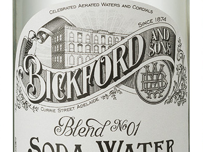 Bickford and Sons Label bottle label mixer monogram packaging vector vintage