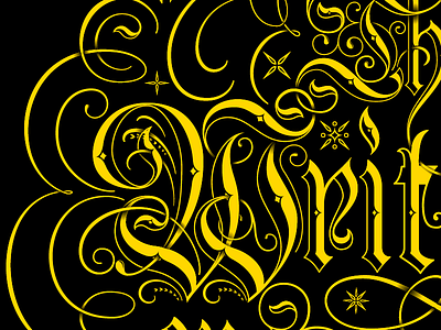 The Writing's on the Wall blackletter calligraphic flourish flourishes lettering script vector