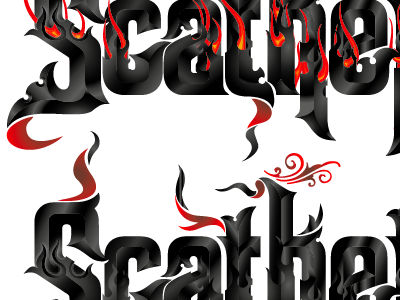 Scathefire bobby haiqalsyah bobsta14 dead words fire lettering scathefire typography vector