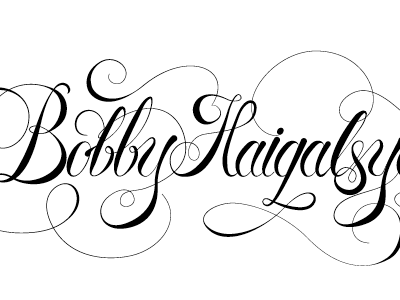 Script bobby haiqalsyah bobsta14 lettering script spencerian typography vector