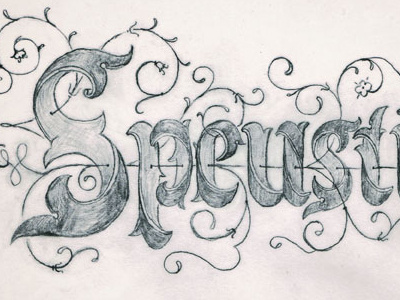 Speustic dead words sketch typography