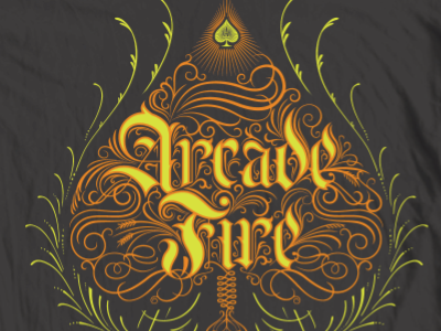 Arcade Fire ace of spades lettering typography vector
