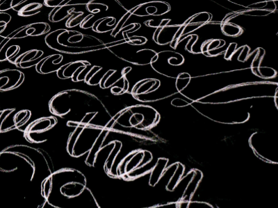 Trick them hand lettering sketch work in progress