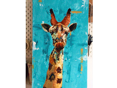 Balance Between Head and Heart acrylic painting canvas painting design giraffe illustration painting