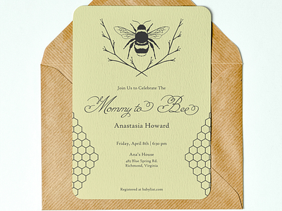 Mommy-to-Bee. Baby Shower Invitation