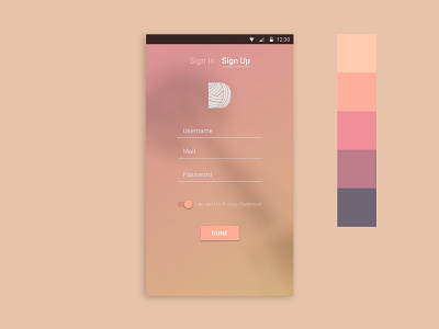 Daily UI / Sign Up 001 colors cozy daily 100 challenge dailyui digital minimalist mobile pink signup signupform simple uidesign vector