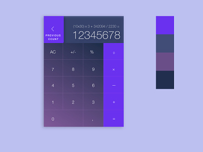 Daily UI / Calculator 004 calculator daily100 dailyui geometric minimalist purple simple