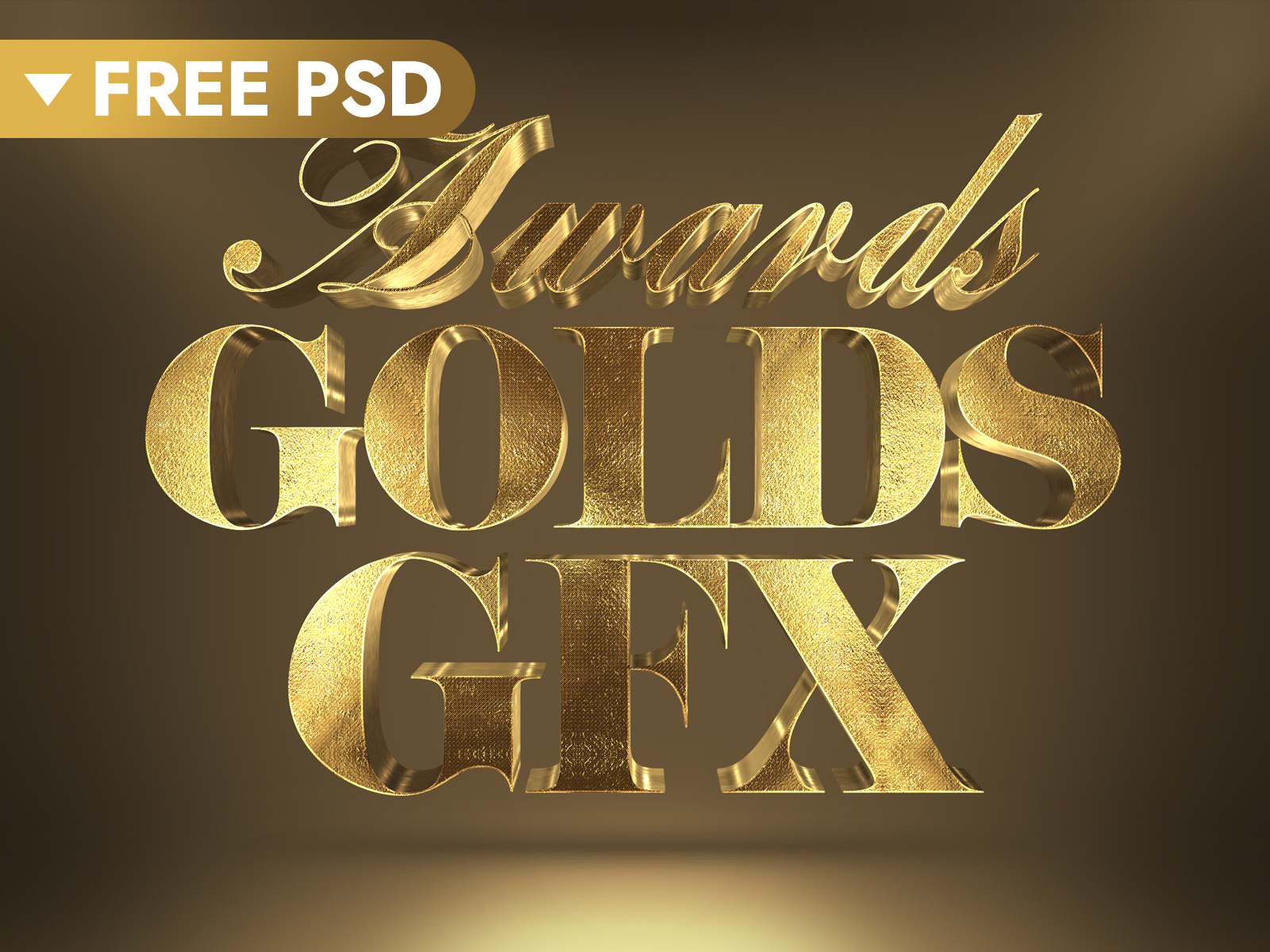 3D Gold Text Effect by Hyperpix on Dribbble