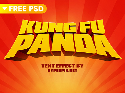Kung Fu Panda Cartoon Text Effect 3d animation cartoon design download free freebie game kung fu panda logo mock up mockup movie photoshop psd template text effect text styles title typography