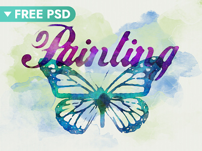 [FREE DOWNLOAD] Watercolor Text Effect acrylic paint download drawing free freebie ink logo mock up mockup oil painting paint painting photoshop psd template text effect text styles typography watercolor watercolour