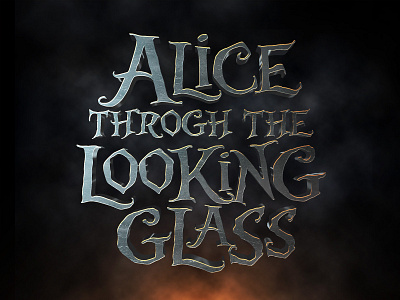 Alice Through The Looking Glass Text Effect 3d cinema cinematic design download film hollywood logo mock up mockup movie photoshop psd realsic template text effect text mockup text styles title typography
