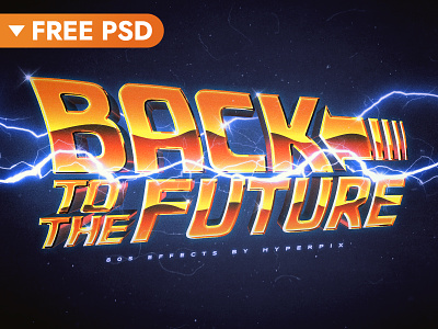 [FREE DOWNLOAD] Back To The Future Text Effect 1980 3d 80s cinematic design download free freebie futuristic logo mockup movie psd retro synthwave text effect text styles title typography vintage