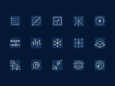 10x Genomics - Dark Icons biology biotech blue bullet dark feature icons illustration product page