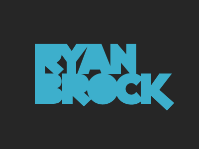 Ryan Brock / personal logo block branding funky logo ryan brock type