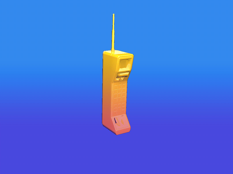 Spinny phone 3d c4d cell phone colorful juicy oldschool spin zack morris